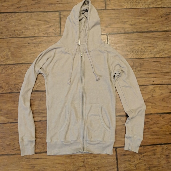 Tan taupe zip up hoodie - Picture 1 of 5